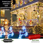 CordSafe used for extension cord plug safety on Christmas Lighting