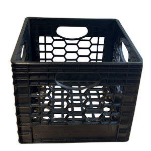 CrateMate Heavy-Duty 16QT 11"x11"x13" Black Milk Crates for Storage, Organization & DIY | Perfect for Home, Camping, Worksite, & More - USA Made, Stackable, Durable