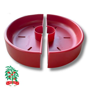 Image of Tomato Crater Vegetable Garden Watering Tray, Directs Water to Roots, Warms Soil, Reduces Pests and Insecticides, Improves Tomato Growth for Healthy, Productive Plants, Provides Natural Barrier, BPA-Free – 12” Red, highlighting its features and quality.