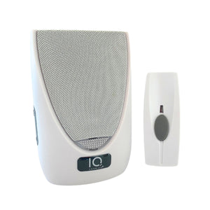 Battery Powered Wireless Portable Door Bell Chime with Visual Alert Kit | 6 Chime Tones | 4 Volume Levels | 1 Button White