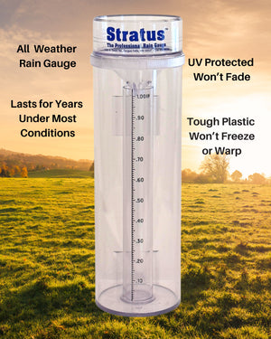 Stratus Precision Rain Measurement Gauge with Mounting Bracket – 14-inch Professional Instrument