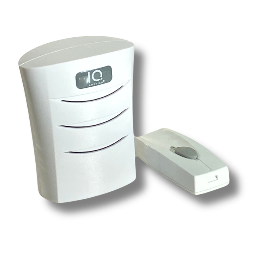 Battery Powered Wireless Portable Door Bell Chime Kit | 4 Chime Tones | 4 Volume Levels | 1 Button White