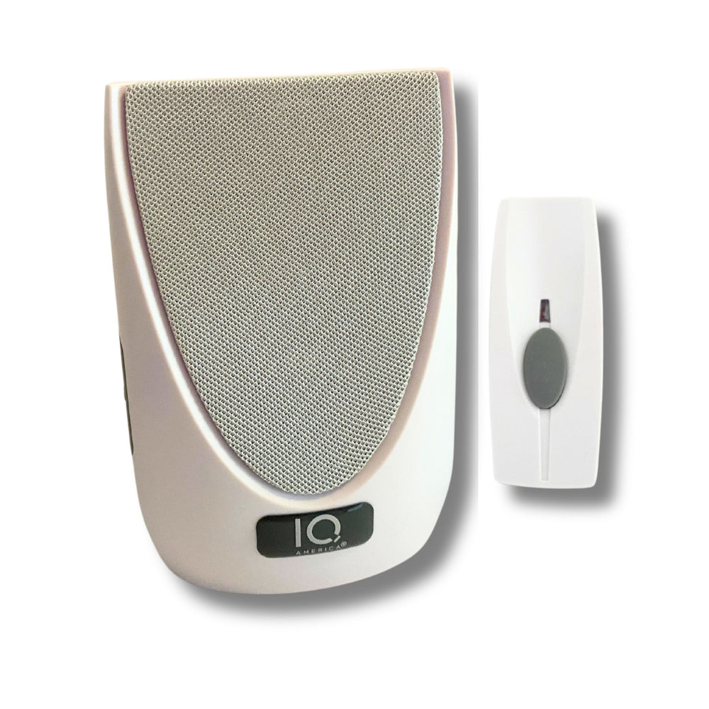 Battery Powered Wireless Portable Door Bell Chime  Kit | 6 Chime Tones | 4 Volume Level  | 1 Button  White