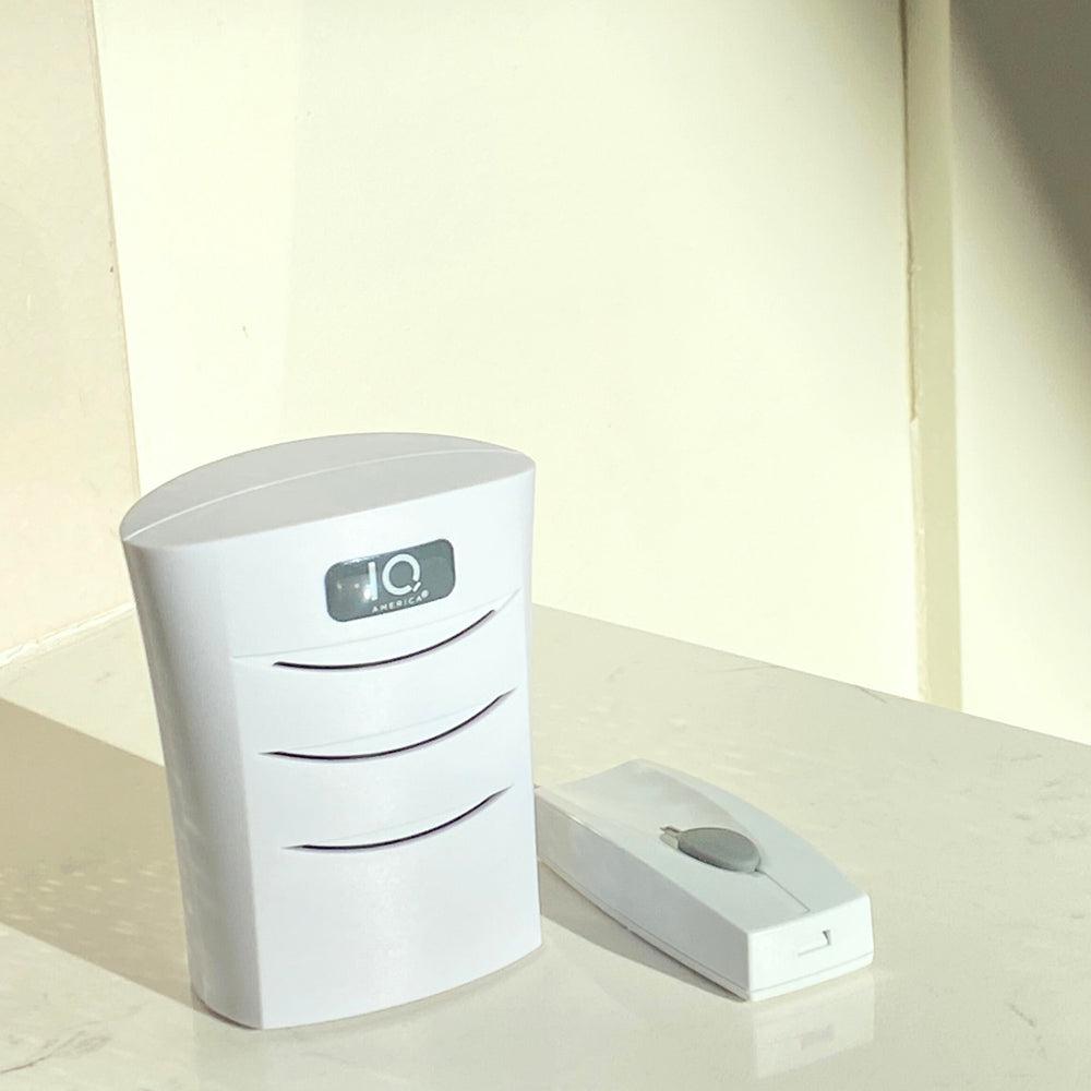 Battery Powered Wireless Portable Door Bell Chime Kit | 4 Chime Tones | 4 Volume Levels | 1 Button White