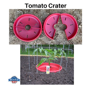 Tomato Crater Vegetable Garden Watering Tray, Directs Water to Roots, Warms Soil, Reduces Pests and Insecticides, Improves Tomato Growth for Healthy, Productive Plants, Provides Natural Barrier, BPA-Free – 12” Red