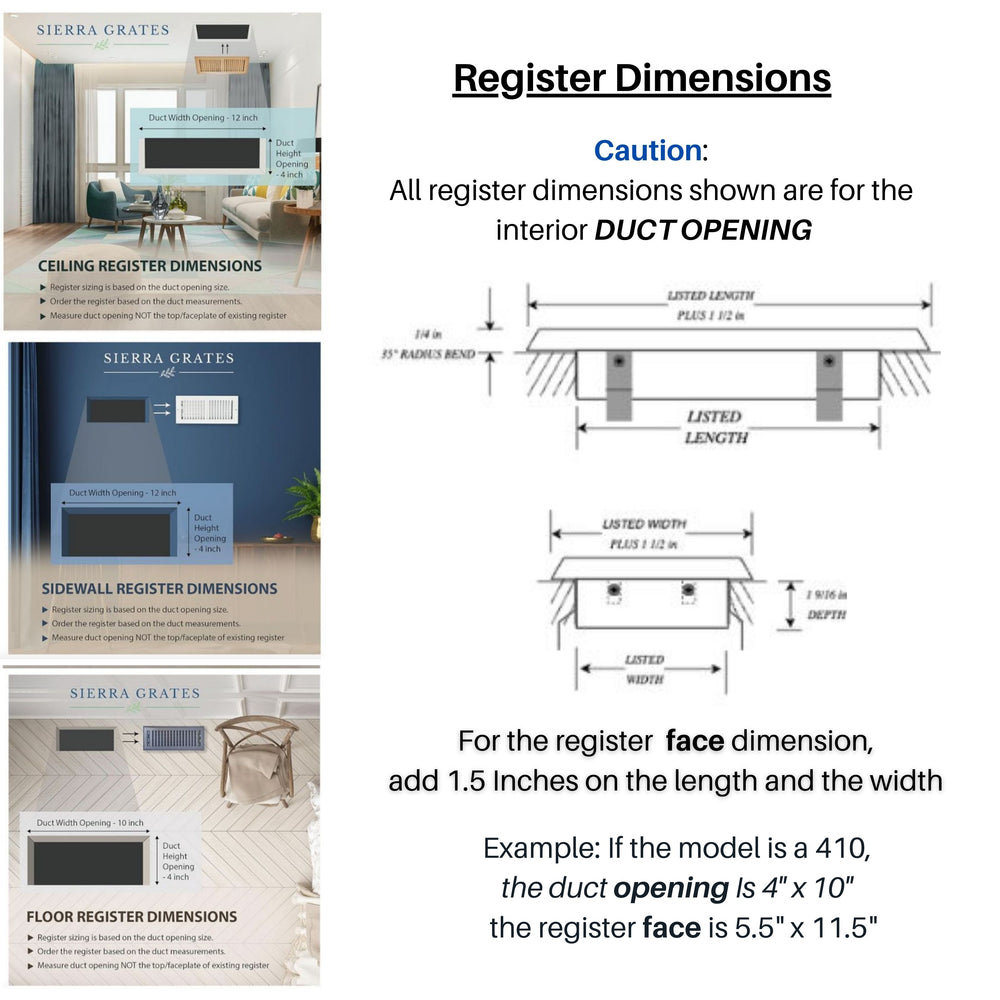 Image of Premium Product: Sierra Grates Sidewall Ceiling Floor Register, highlighting its features and quality.