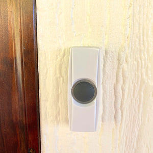 Battery Powered Wireless Portable Door Bell Chime with Visual Alert Kit | 6 Chime Tones | 4 Volume Levels| 2 Buttons White