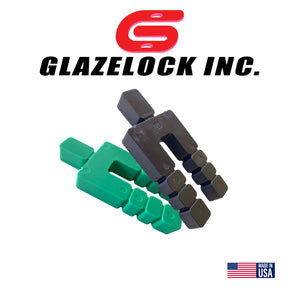 Glazelock Shim 4 3/16"L x 1 7/8"W with 5/8" Slot Mini Snap-off Stackable Square Horseshoe Plastic Flat Shims