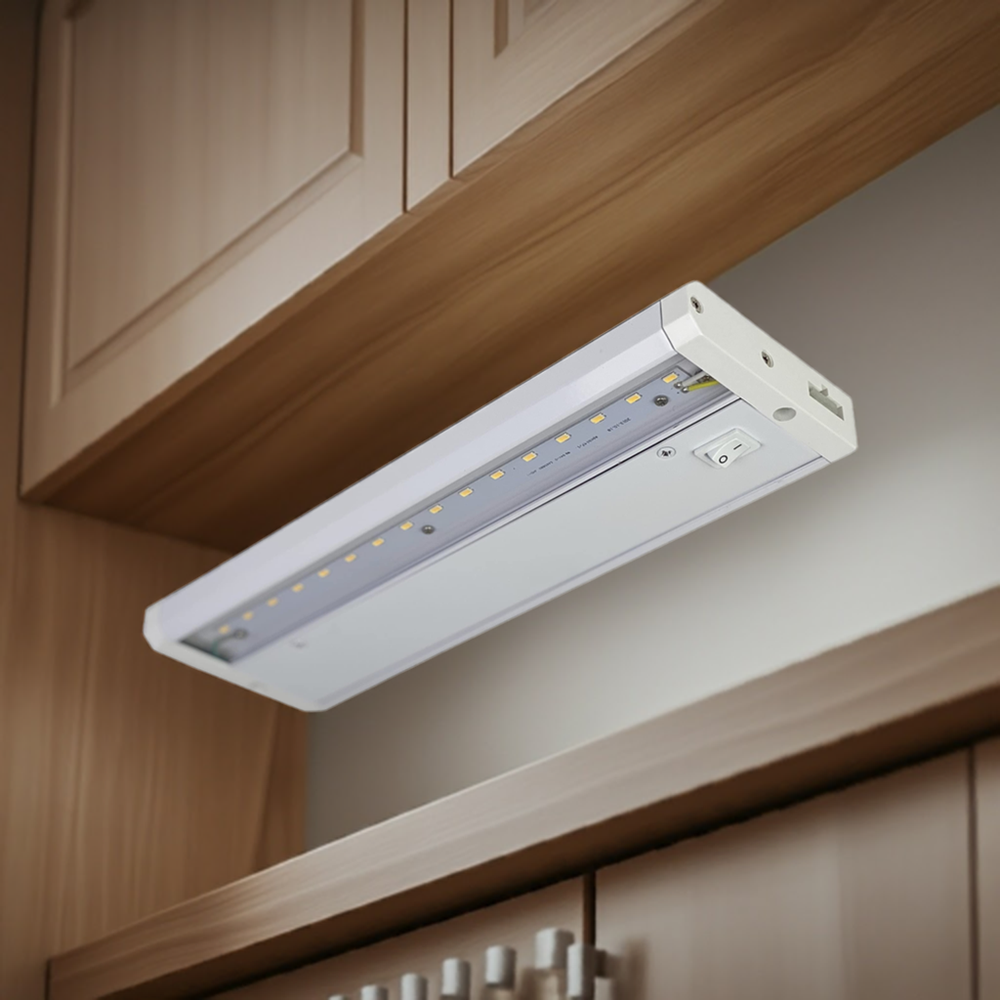 FLI Products 15000 12in LED Under Cabinet Task Light, Direct Wire Switch Dimmable, Linkable, 400 Lumens, Warm White